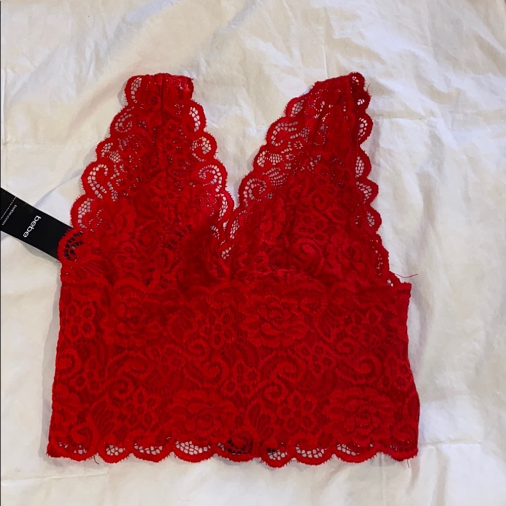 Red Lace Crop Top